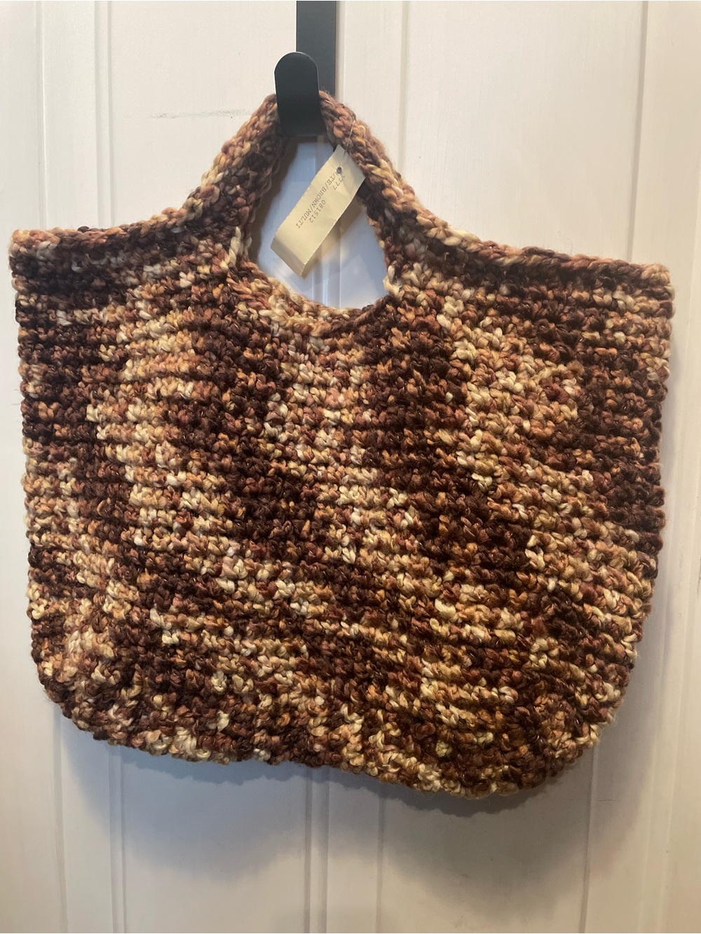 Handcrafted Handbag / Tote Knitted with Brown/Tan yarn, New with Tag